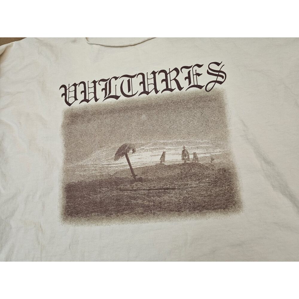 NEW YEEZY YZY Gosha Long Sleeve Vultures Album Box T Shirt Cream Sz 1 S/M Kanye - Picture 4 of 9